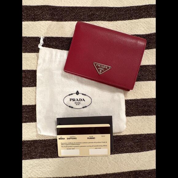 Prada Red Saffiano Wallet - Picture 1 of 9